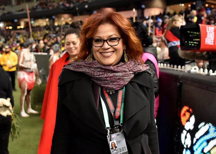 Image of Ms Tania Hosch at an AFL match